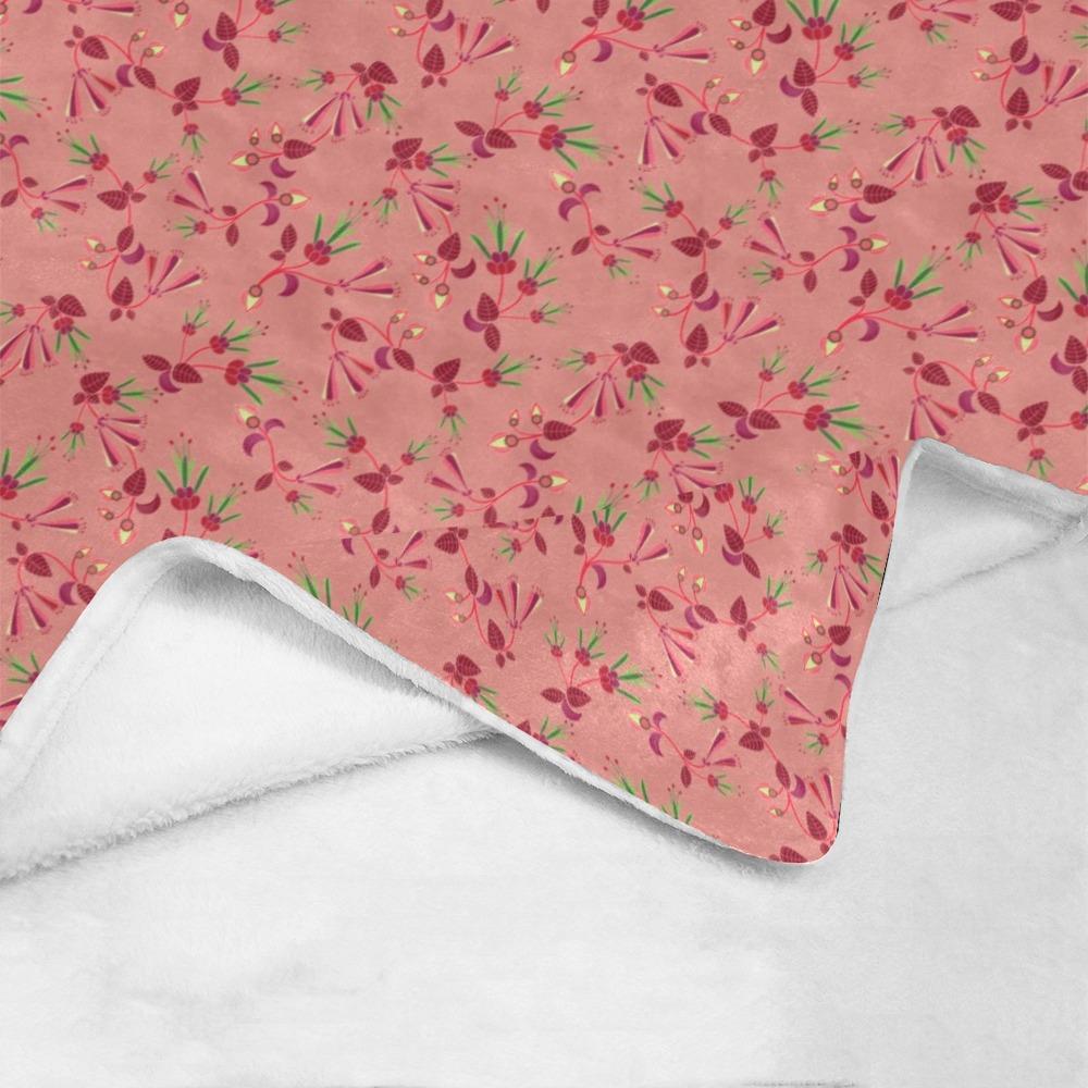 Swift Floral Peach Rouge Remix Ultra-Soft Micro Fleece Blanket 50"x60" Ultra-Soft Blanket 50''x60'' e-joyer 