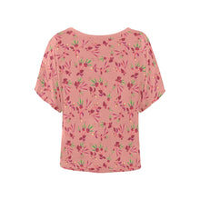 Load image into Gallery viewer, Swift Floral Peach Rouge Remix Women&#39;s Batwing-Sleeved Blouse T shirt (Model T44) Women&#39;s Batwing-Sleeved Blouse T shirt (T44) e-joyer 
