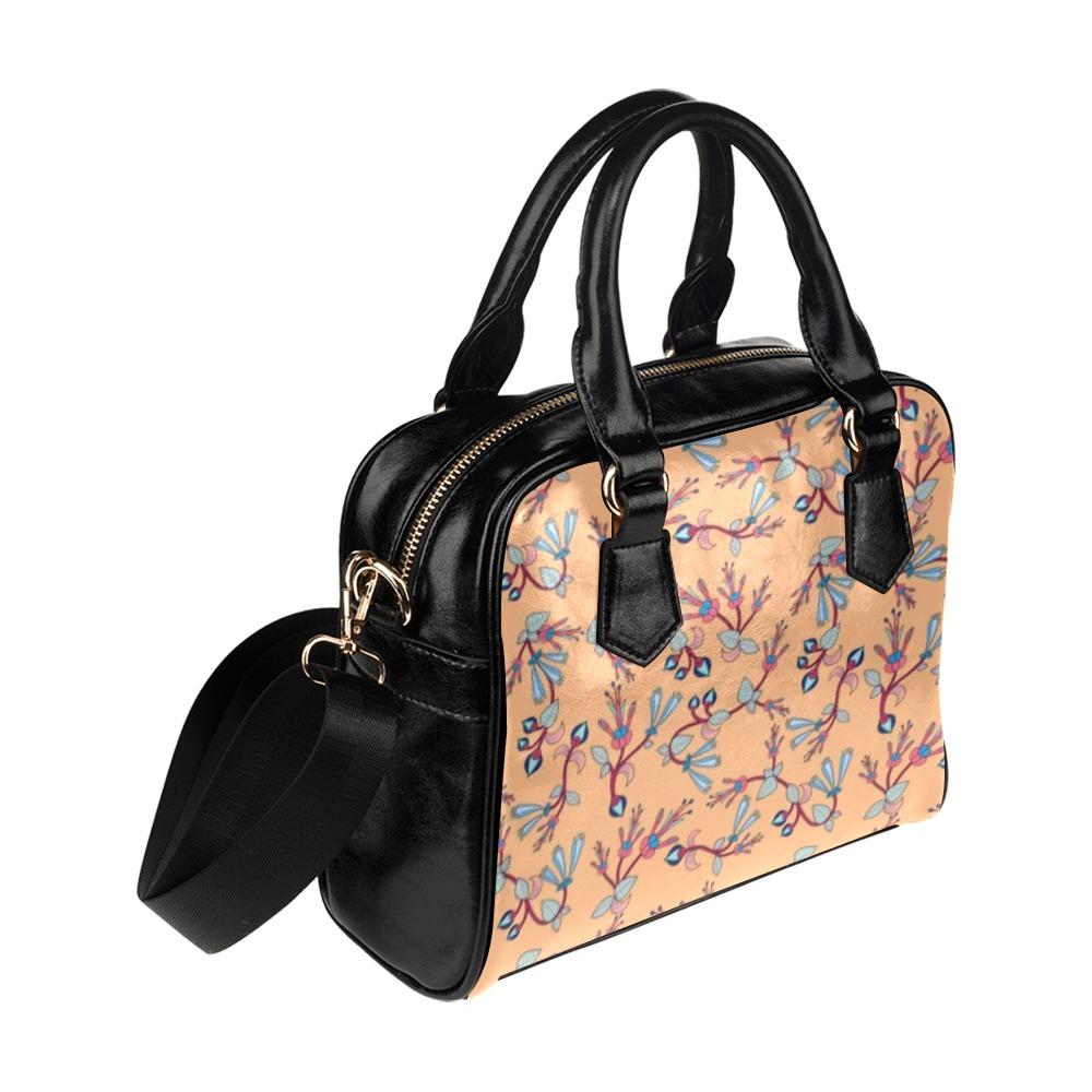 Swift Floral Peach Shoulder Handbag (Model 1634) Shoulder Handbags (1634) e-joyer 