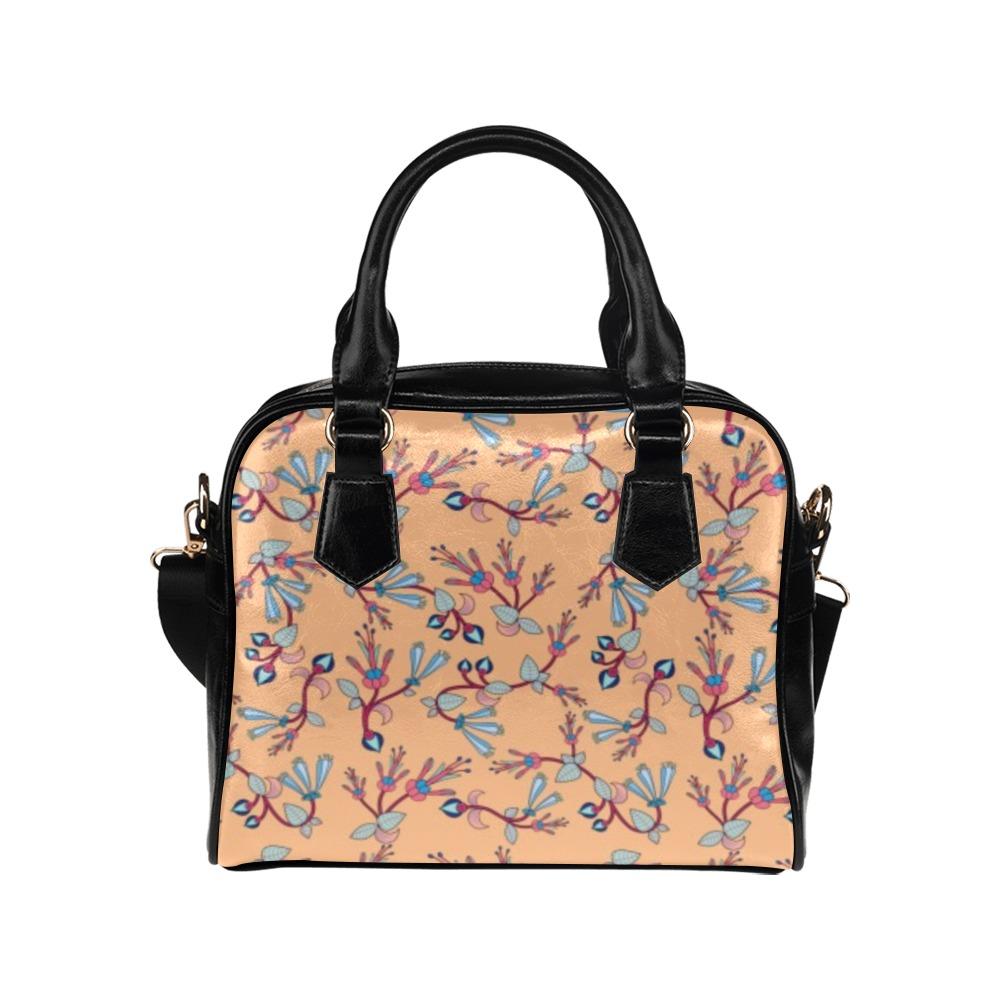 Swift Floral Peach Shoulder Handbag (Model 1634) Shoulder Handbags (1634) e-joyer 