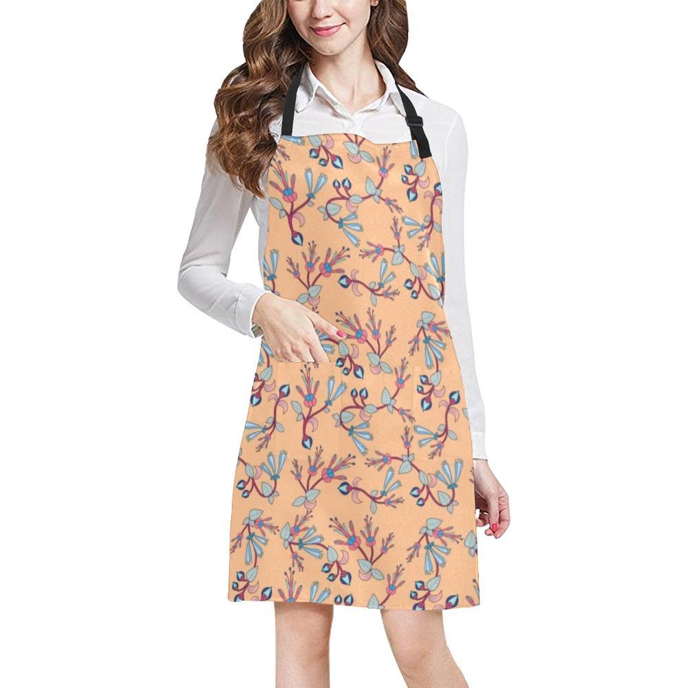 Swift Floral Peache All Over Print Apron All Over Print Apron e-joyer 