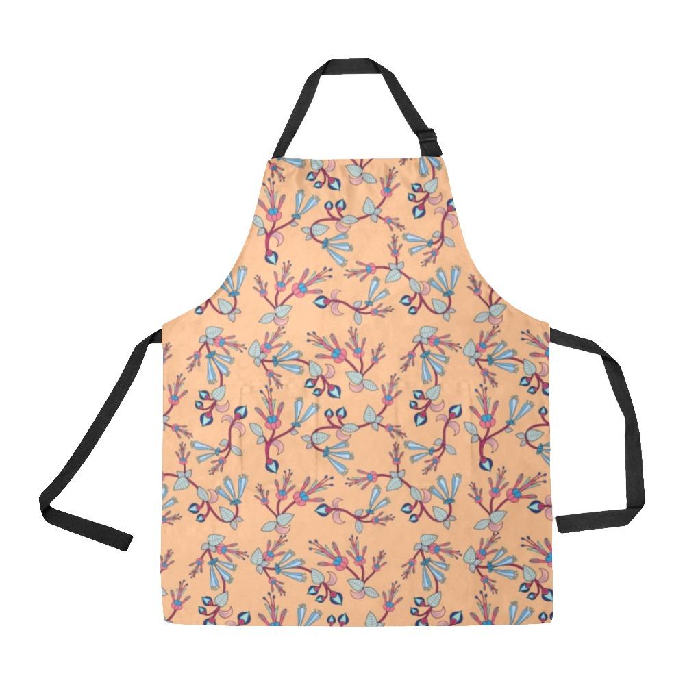 Swift Floral Peache All Over Print Apron All Over Print Apron e-joyer 