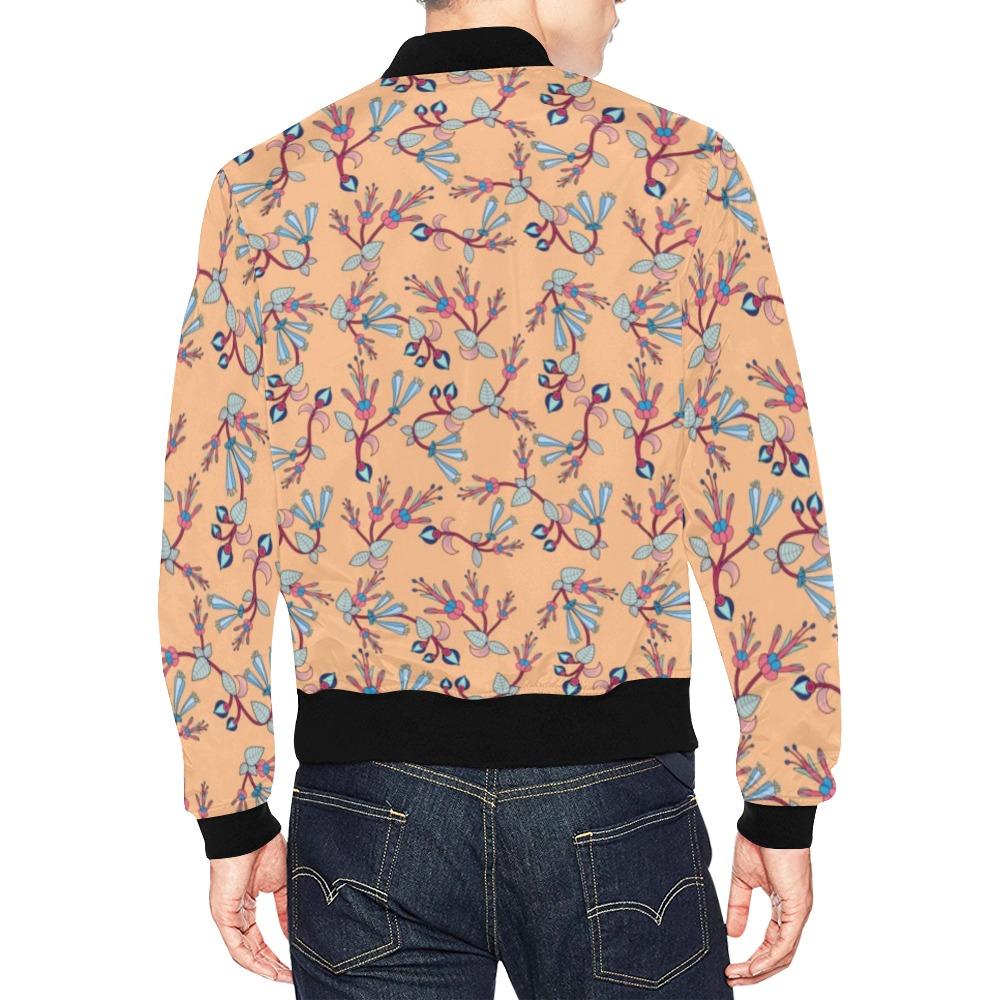 Swift Floral Peache All Over Print Bomber Jacket for Men (Model H19) Jacket e-joyer 