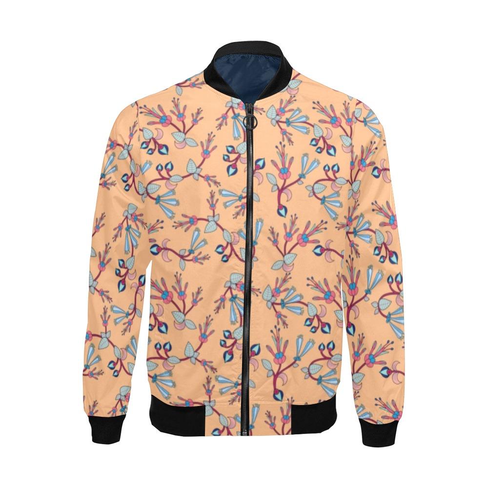 Swift Floral Peache All Over Print Bomber Jacket for Men (Model H19) Jacket e-joyer 