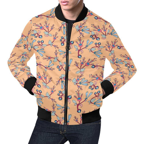 Swift Floral Peache All Over Print Bomber Jacket for Men (Model H19) Jacket e-joyer 