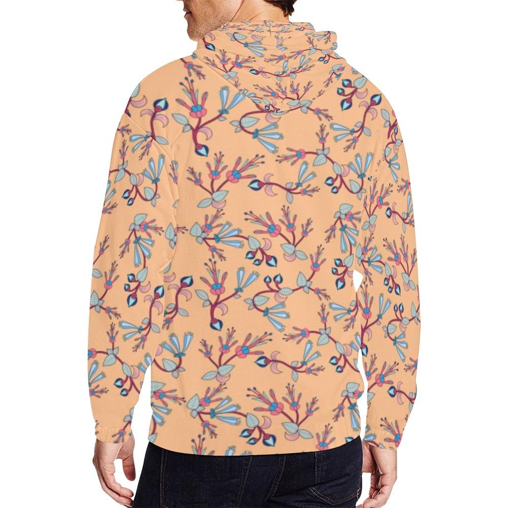 Swift Floral Peache All Over Print Full Zip Hoodie for Men (Model H14) All Over Print Full Zip Hoodie for Men (H14) e-joyer 