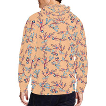 Load image into Gallery viewer, Swift Floral Peache All Over Print Full Zip Hoodie for Men (Model H14) All Over Print Full Zip Hoodie for Men (H14) e-joyer 
