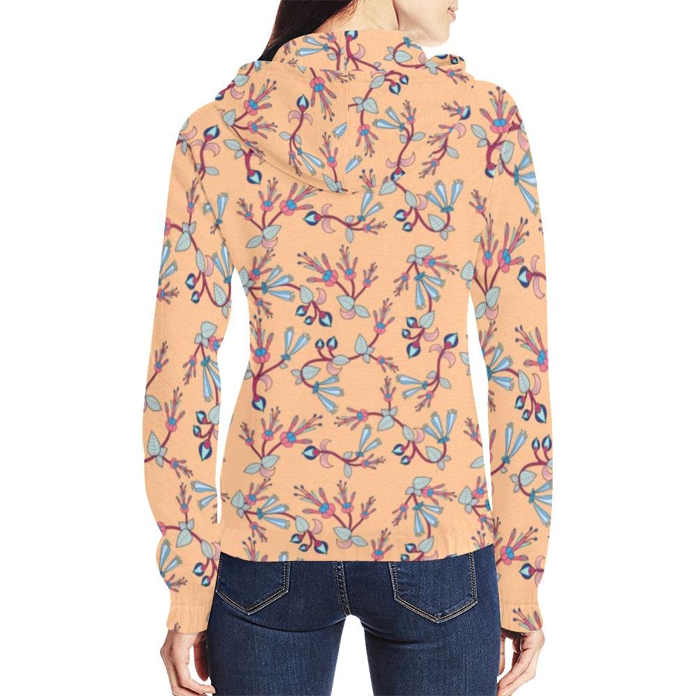 Swift Floral Peache All Over Print Full Zip Hoodie for Women (Model H14) All Over Print Full Zip Hoodie for Women (H14) e-joyer 