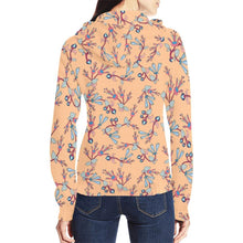 Load image into Gallery viewer, Swift Floral Peache All Over Print Full Zip Hoodie for Women (Model H14) All Over Print Full Zip Hoodie for Women (H14) e-joyer 
