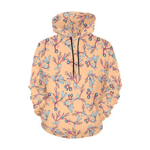 Load image into Gallery viewer, Swift Floral Peache All Over Print Hoodie for Women (USA Size) (Model H13) All Over Print Hoodie for Women (H13) e-joyer 
