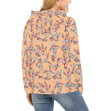Load image into Gallery viewer, Swift Floral Peache All Over Print Hoodie for Women (USA Size) (Model H13) All Over Print Hoodie for Women (H13) e-joyer 
