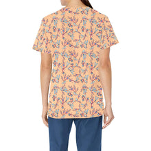 Load image into Gallery viewer, Swift Floral Peache All Over Print Scrub Top Scrub Top e-joyer 
