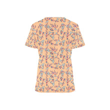 Load image into Gallery viewer, Swift Floral Peache All Over Print Scrub Top Scrub Top e-joyer 
