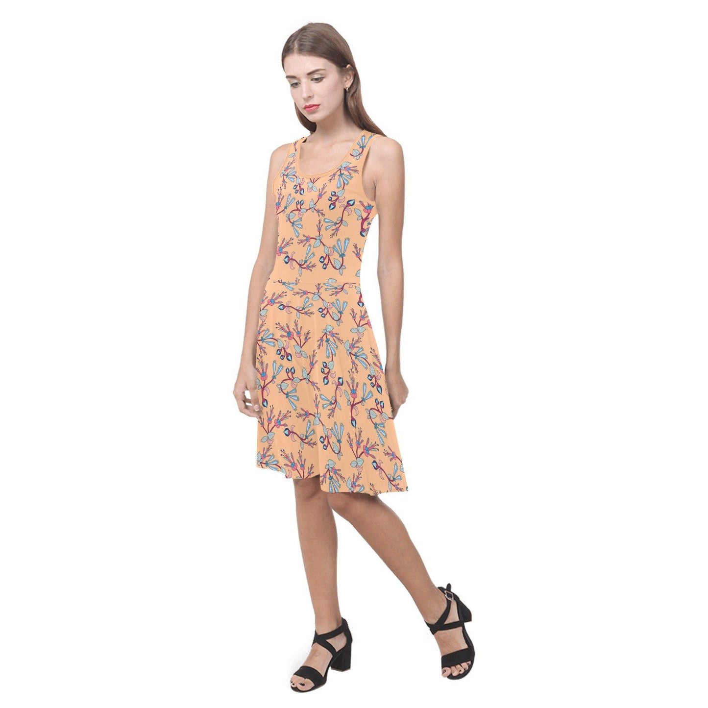 Swift Floral Peache Atalanta Sundress (Model D04) Atalanta Sundress (D04) e-joyer 