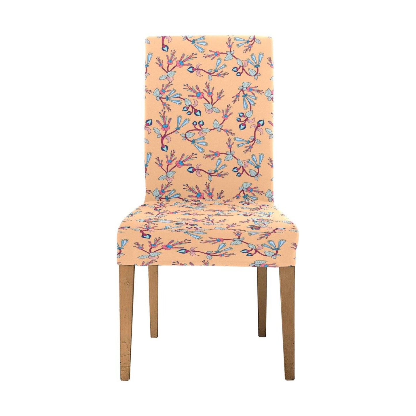 Swift Floral Peache Chair Cover (Pack of 4) Chair Cover (Pack of 4) e-joyer 