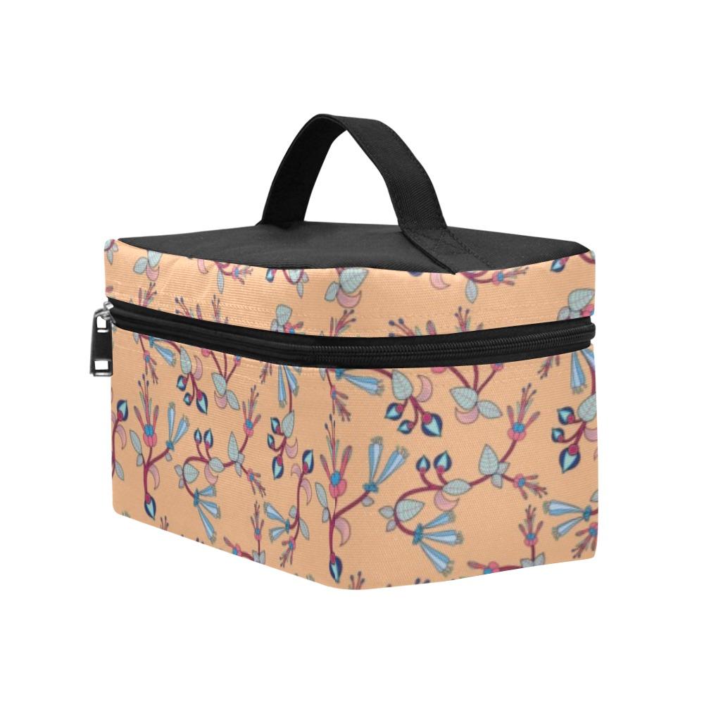 Swift Floral Peache Cosmetic Bag/Large (Model 1658) bag e-joyer 