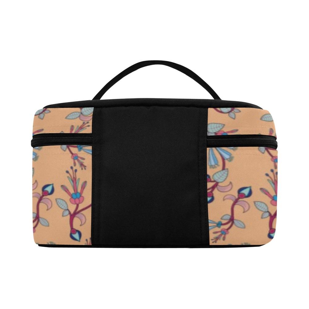 Swift Floral Peache Cosmetic Bag/Large (Model 1658) bag e-joyer 