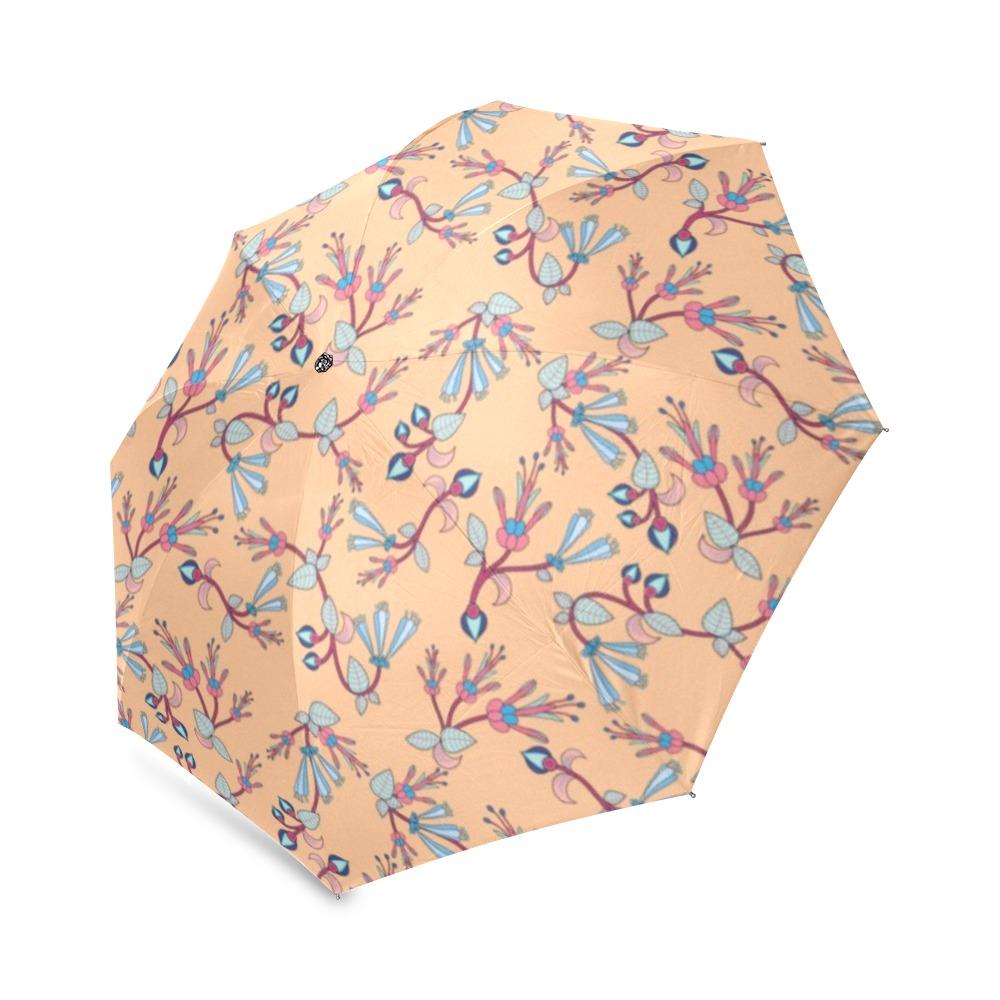 Swift Floral Peache Foldable Umbrella (Model U01) Foldable Umbrella e-joyer 