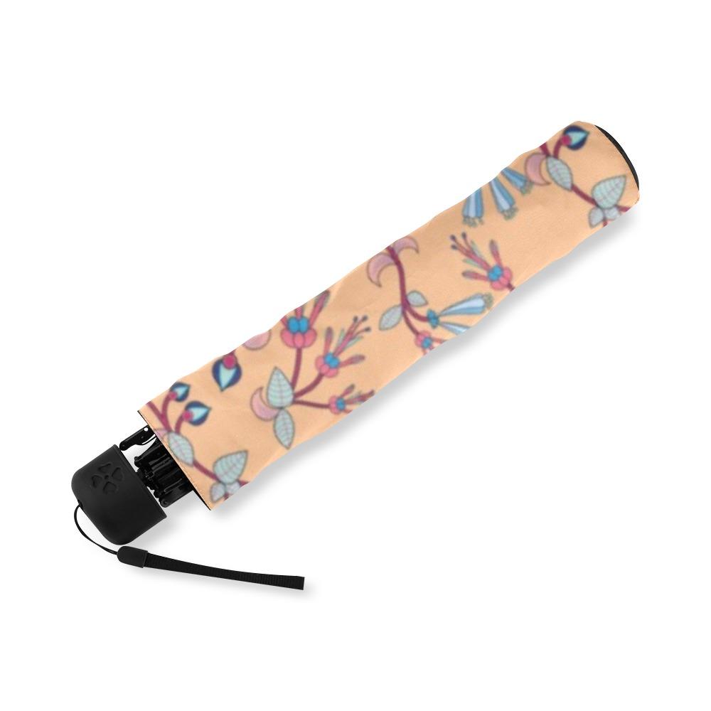 Swift Floral Peache Foldable Umbrella (Model U01) Foldable Umbrella e-joyer 