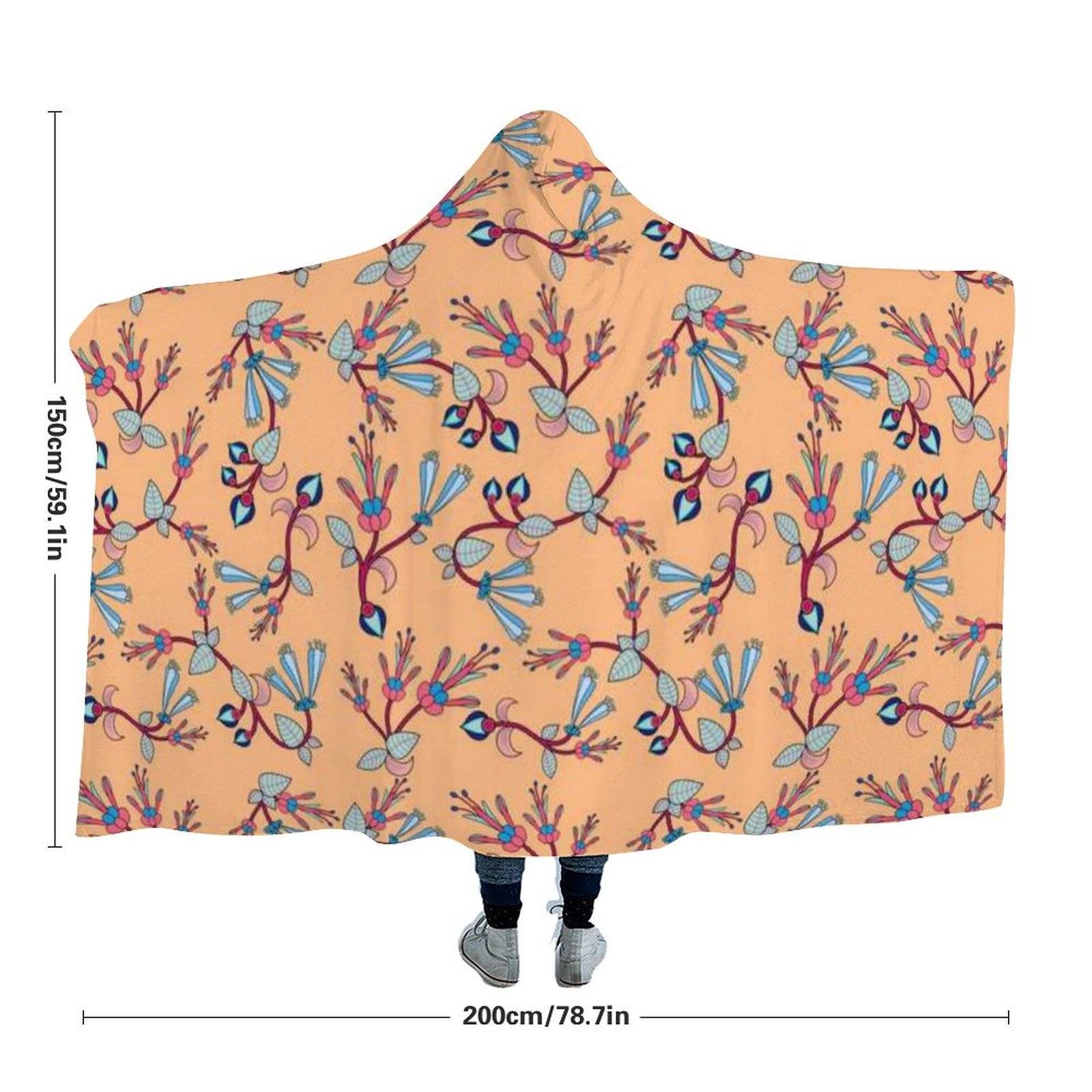 Swift Floral Peache Hooded Blanket blanket 49 Dzine 