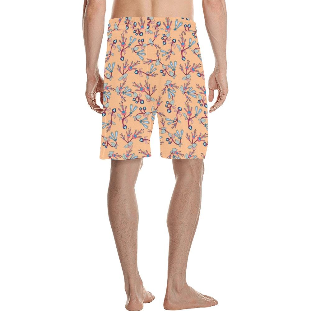 Swift Floral Peache Men's All Over Print Casual Shorts (Model L23) Men's Casual Shorts (L23) e-joyer 