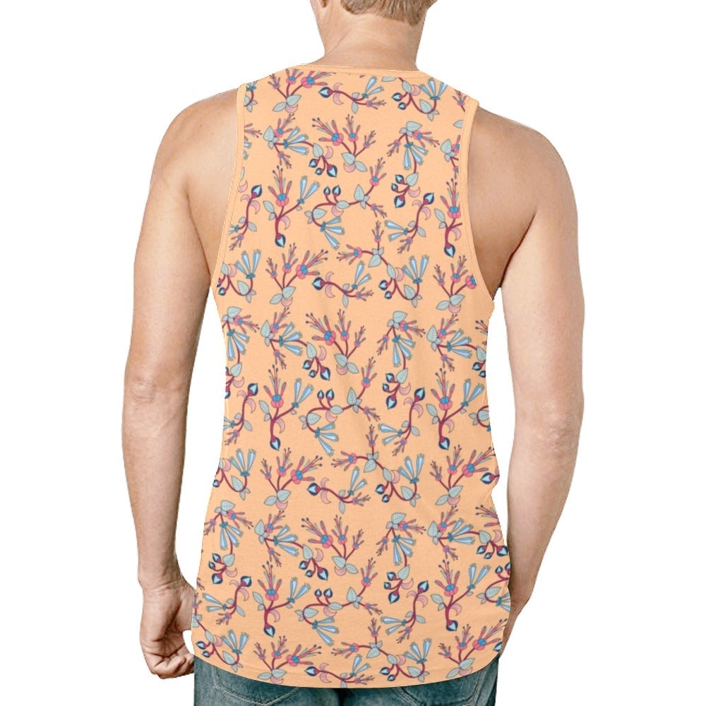 Swift Floral Peache New All Over Print Tank Top for Men (Model T46) New All Over Print Tank Top for Men (T46) e-joyer 