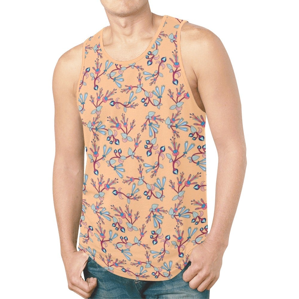 Swift Floral Peache New All Over Print Tank Top for Men (Model T46) New All Over Print Tank Top for Men (T46) e-joyer 