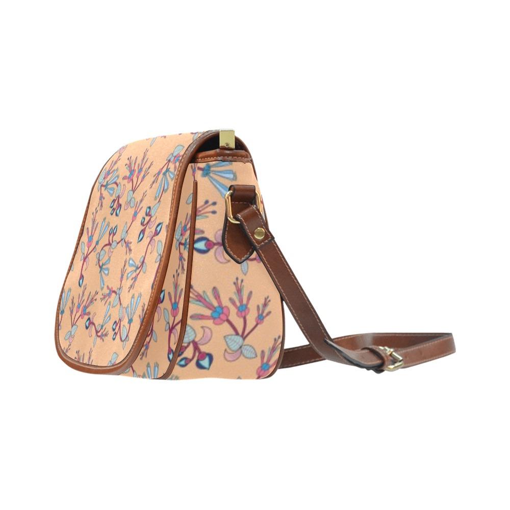 Swift Floral Peache Saddle Bag/Large (Model 1649) Saddle Bag/Large e-joyer 