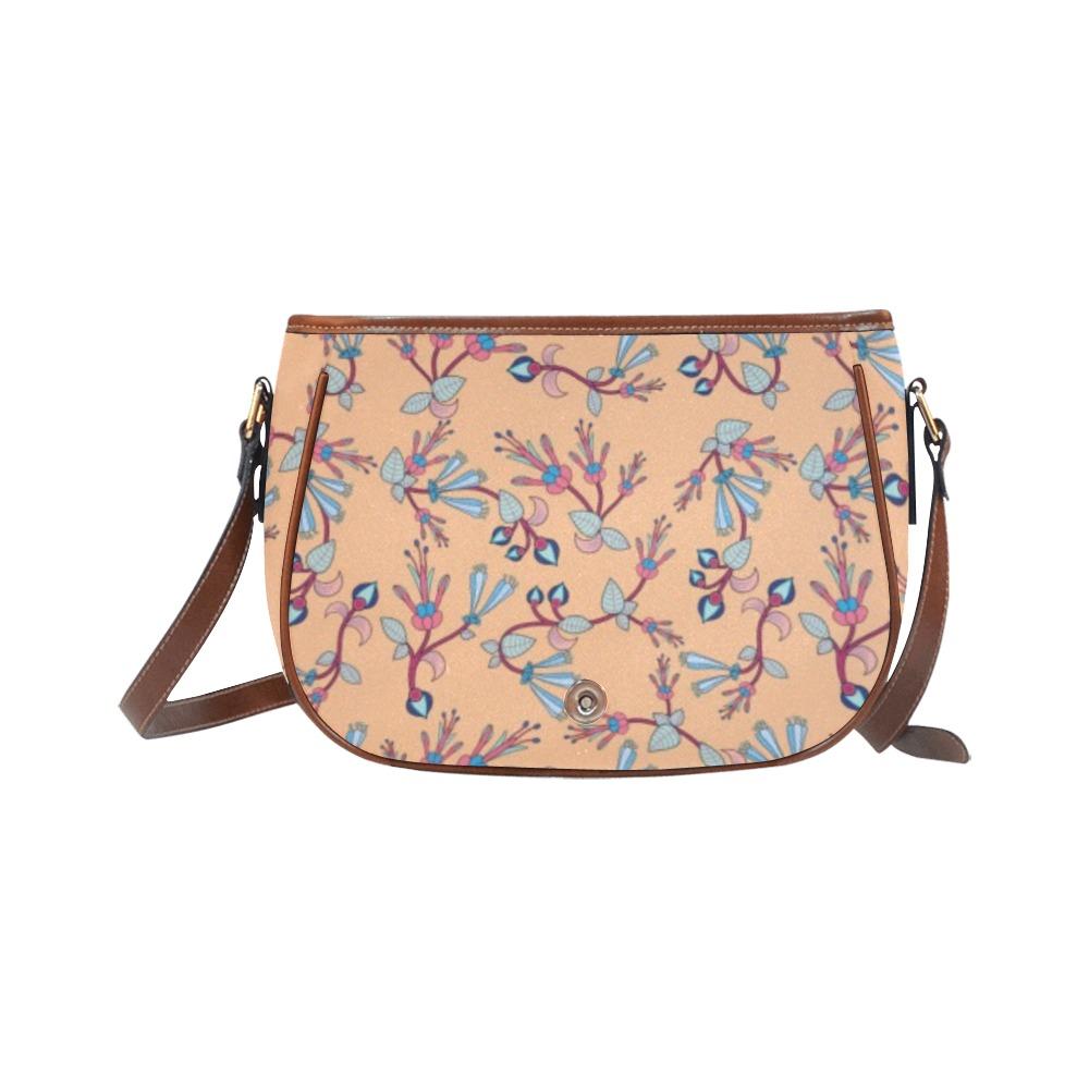 Swift Floral Peache Saddle Bag/Large (Model 1649) Saddle Bag/Large e-joyer 