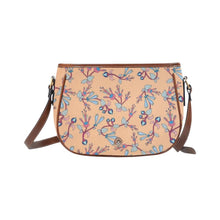 Load image into Gallery viewer, Swift Floral Peache Saddle Bag/Large (Model 1649) Saddle Bag/Large e-joyer 
