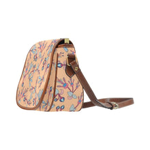 Load image into Gallery viewer, Swift Floral Peache Saddle Bag/Small (Model 1649) Full Customization Saddle Bag/Small (Full Customization) e-joyer 
