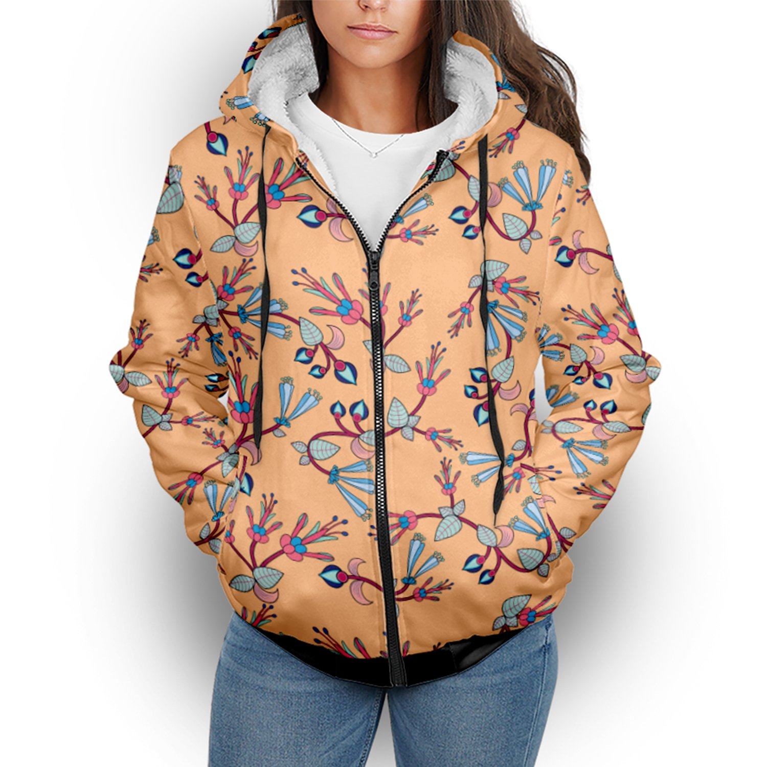 Swift Floral Peache Sherpa Hoodie hoodie Herman 