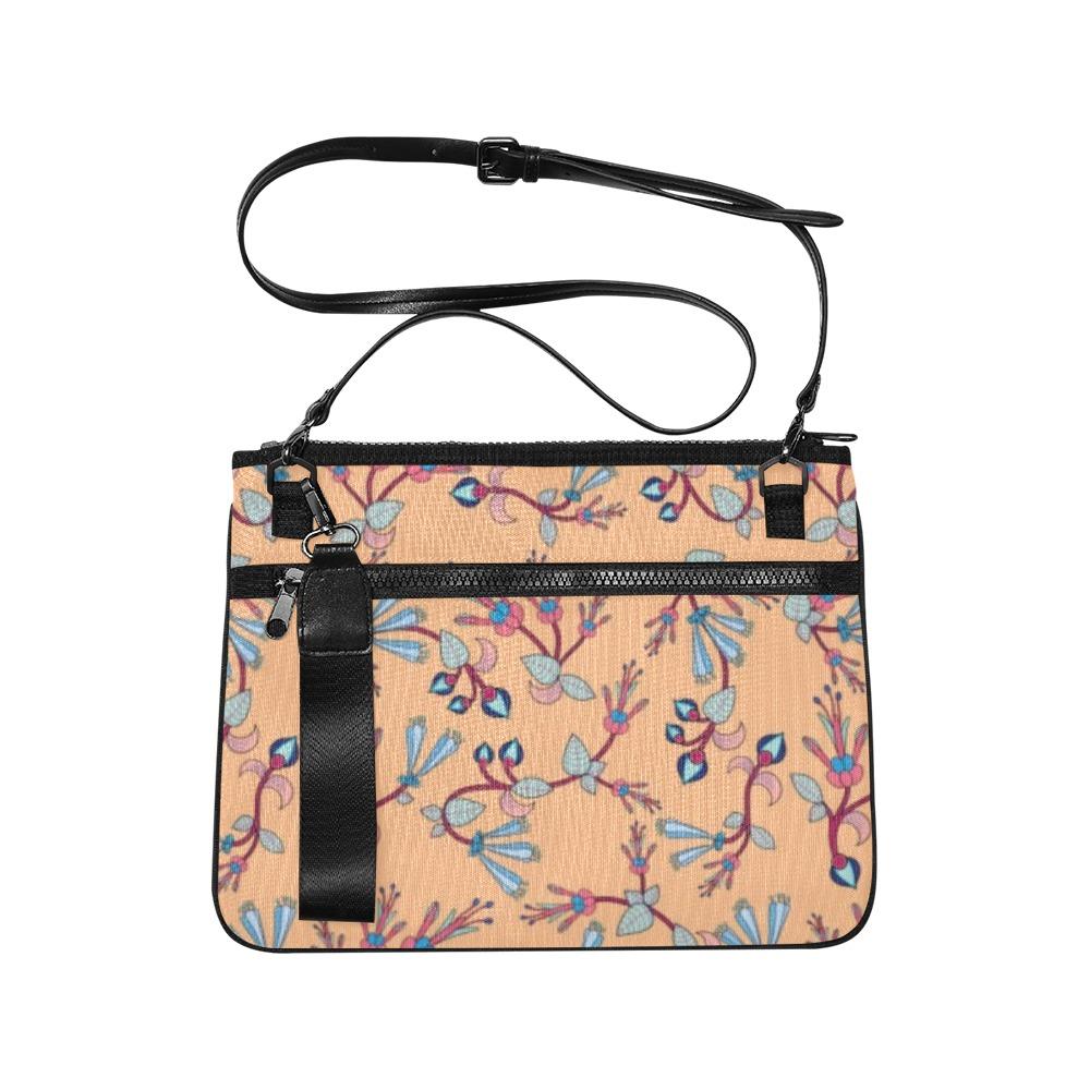 Swift Floral Peache Slim Clutch Bag (Model 1668) Slim Clutch Bags (1668) e-joyer 