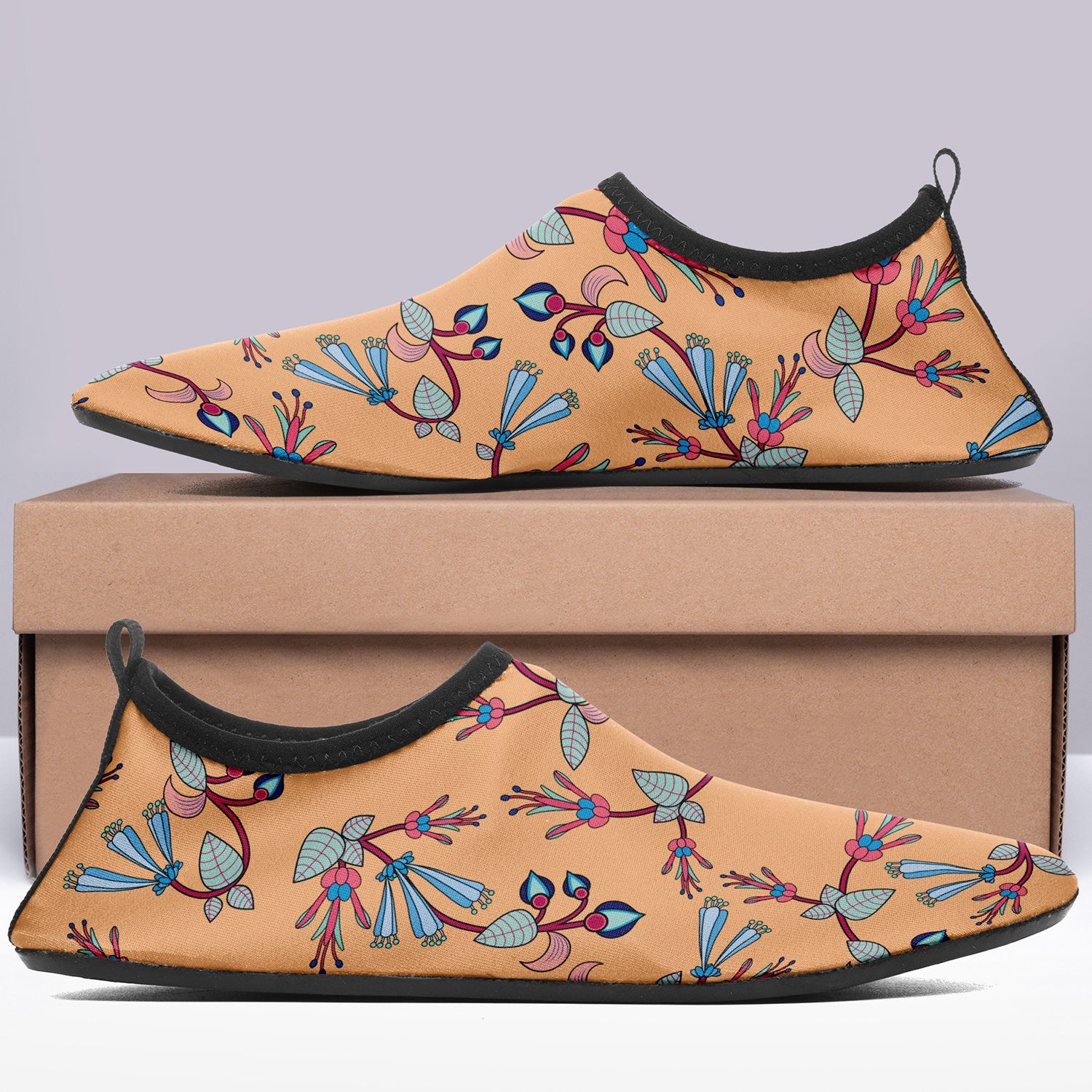 Swift Floral Peache Sockamoccs Slip On Shoes Herman 