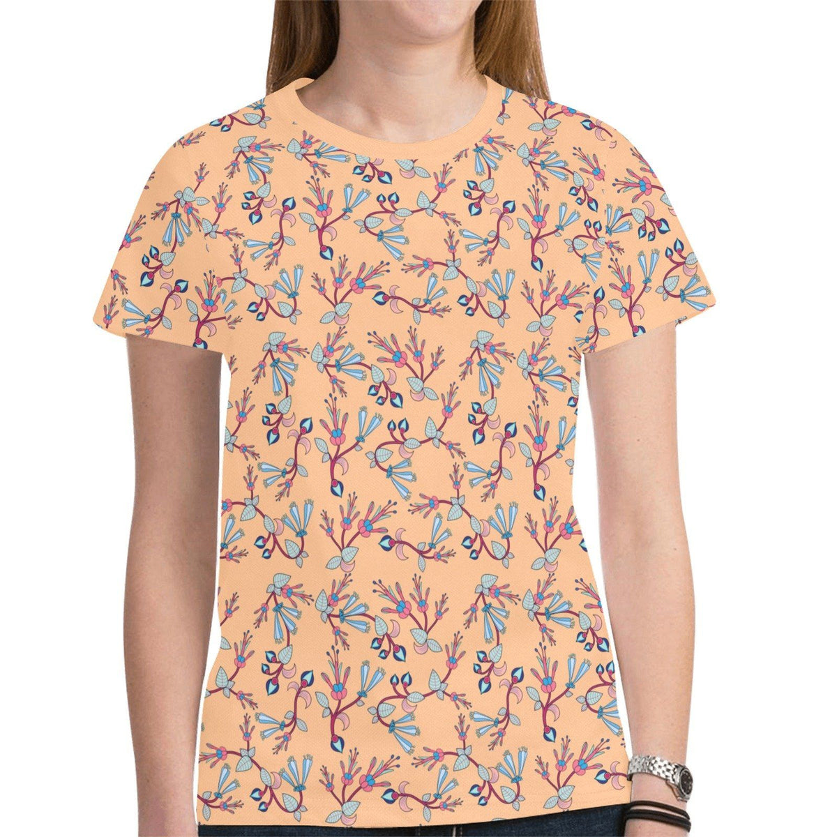 Swift Floral Peache Tee – Women's T-Shirt by 49 Dzine