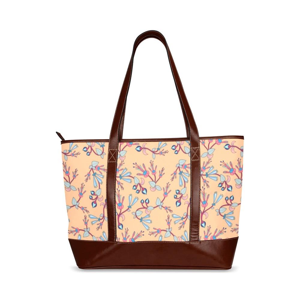 Swift Floral Peache Tote Handbag (Model 1642) Tote Handbags (1642) e-joyer 