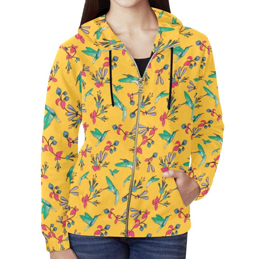 Swift Pastel Yellow All Over Print Full Zip Hoodie for Women (Model H14) All Over Print Full Zip Hoodie for Women (H14) e-joyer 