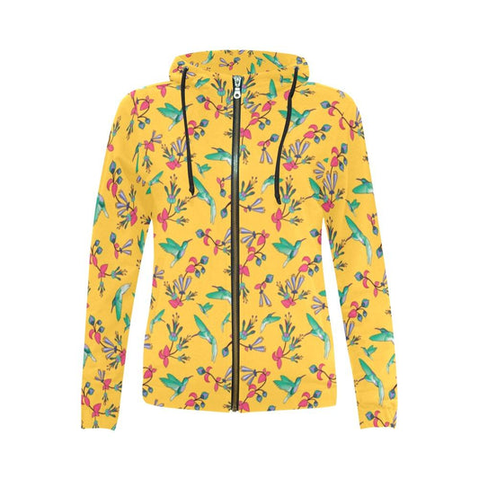 Swift Pastel Yellow All Over Print Full Zip Hoodie for Women (Model H14) All Over Print Full Zip Hoodie for Women (H14) e-joyer 
