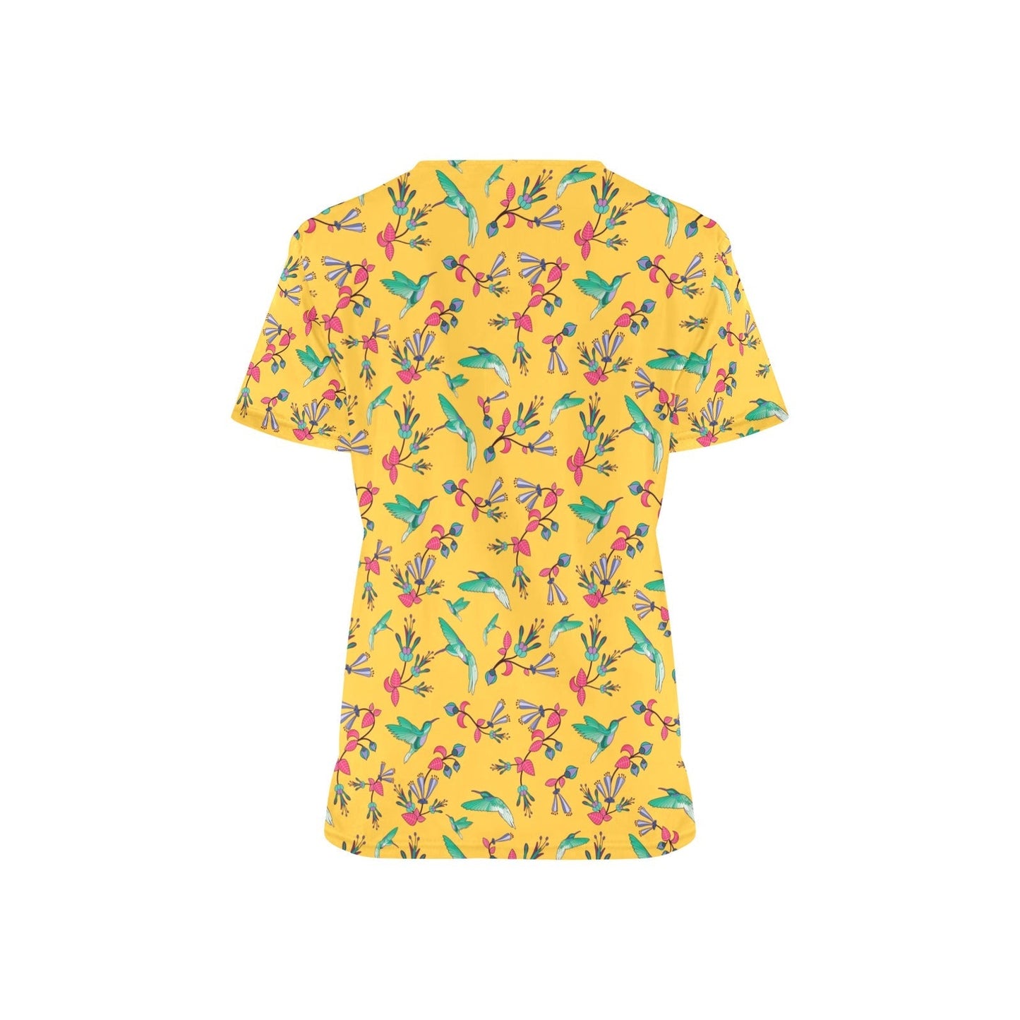 Swift Pastel Yellow All Over Print Scrub Top Scrub Top e-joyer 