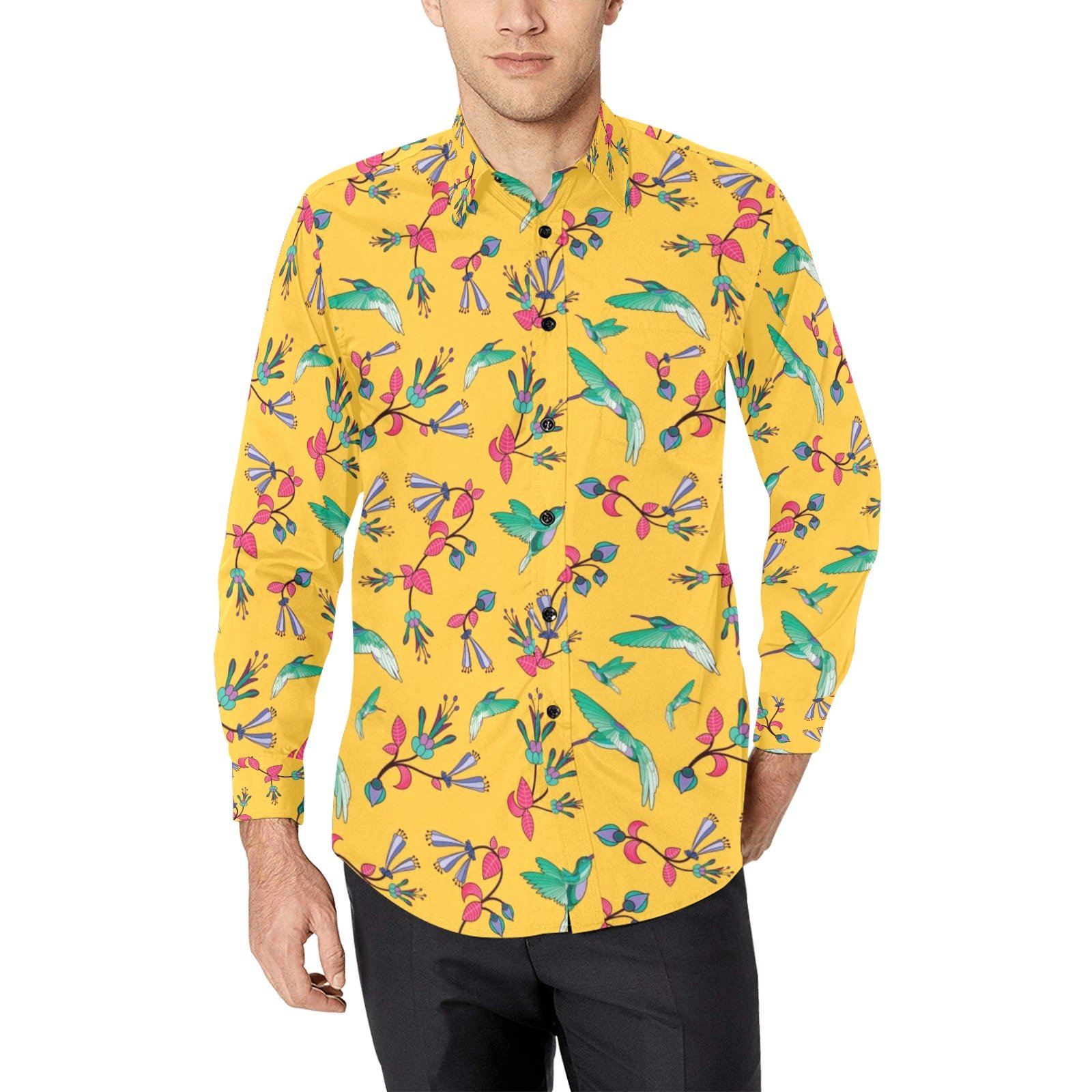 Swift Pastel Yellow Men's All Over Print Casual Dress Shirt (Model T61) Men's Dress Shirt (T61) e-joyer 