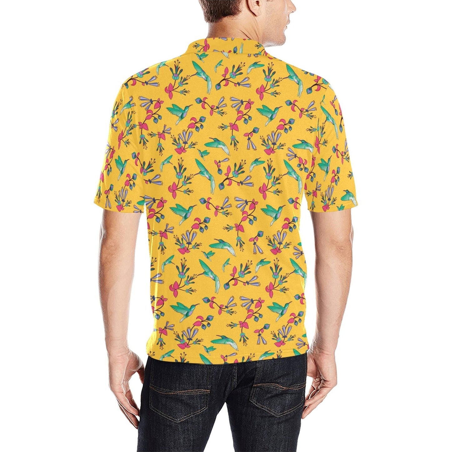 Swift Pastel Yellow Men's All Over Print Polo Shirt (Model T55) Men's Polo Shirt (Model T55) e-joyer 