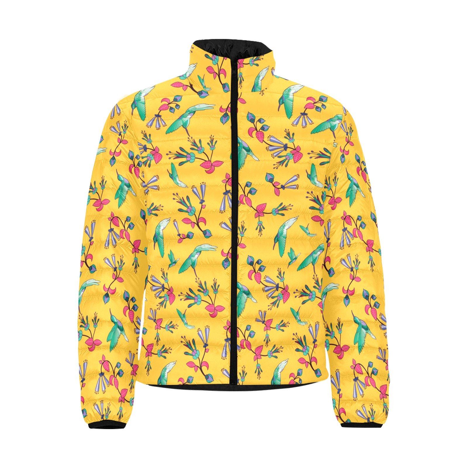 Swift Pastel Yellow Men's Stand Collar Padded Jacket (Model H41) Men's Stand Collar Padded Jacket (H41) e-joyer 