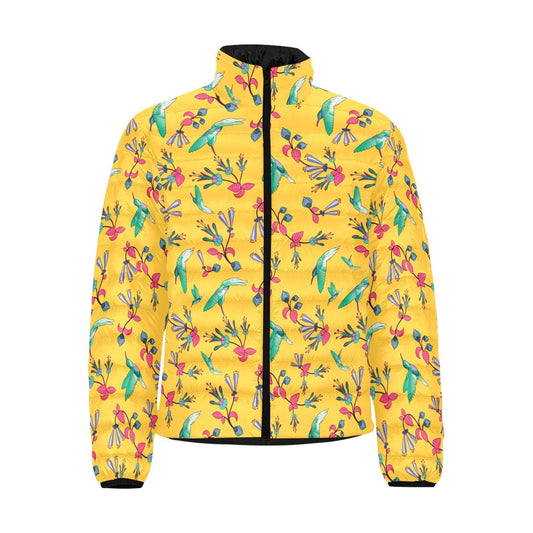 Swift Pastel Yellow Men's Stand Collar Padded Jacket (Model H41) Men's Stand Collar Padded Jacket (H41) e-joyer 