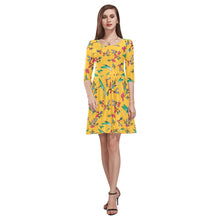 Load image into Gallery viewer, Swift Pastel Yellow Tethys Half-Sleeve Skater Dress(Model D20) Tethys Half-Sleeve Skater Dress (D20) e-joyer 
