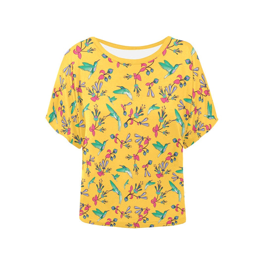 Swift Pastel Yellow Women's Batwing-Sleeved Blouse T shirt (Model T44) Women's Batwing-Sleeved Blouse T shirt (T44) e-joyer 