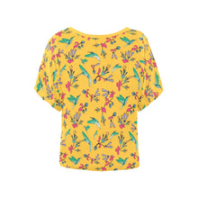 Load image into Gallery viewer, Swift Pastel Yellow Women&#39;s Batwing-Sleeved Blouse T shirt (Model T44) Women&#39;s Batwing-Sleeved Blouse T shirt (T44) e-joyer 
