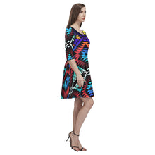 Load image into Gallery viewer, Taos Morning and Midnight Tethys Half-Sleeve Skater Dress(Model D20) Tethys Half-Sleeve Skater Dress (D20) e-joyer 
