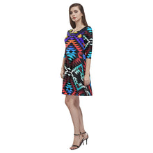 Load image into Gallery viewer, Taos Morning and Midnight Tethys Half-Sleeve Skater Dress(Model D20) Tethys Half-Sleeve Skater Dress (D20) e-joyer 
