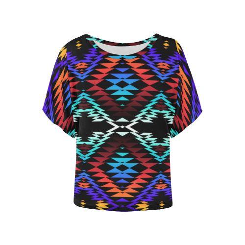 Taos Morning and Midnight Women's Batwing-Sleeved Blouse T shirt (Model T44) Women's Batwing-Sleeved Blouse T shirt (T44) e-joyer 