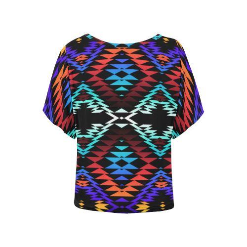 Taos Morning and Midnight Women's Batwing-Sleeved Blouse T shirt (Model T44) Women's Batwing-Sleeved Blouse T shirt (T44) e-joyer 